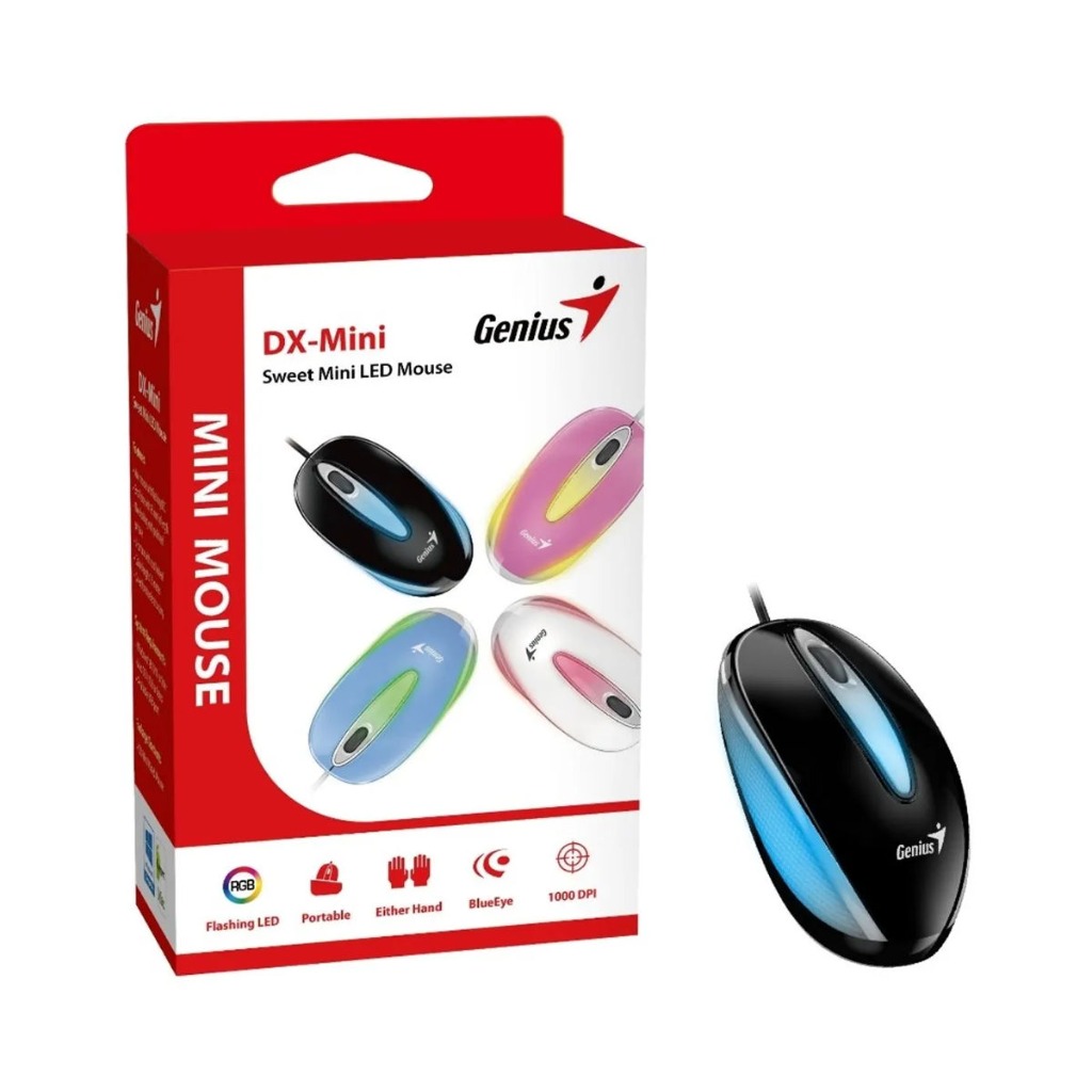 MOUSE  C/CABLE  DX-MINI  NEGRO GENIUS 